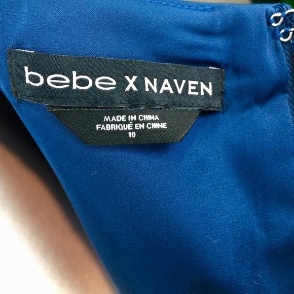 Bebe X Naven Lace Trim Blue Teal Satin Jumpsuit 10 - Picture 11 of 11